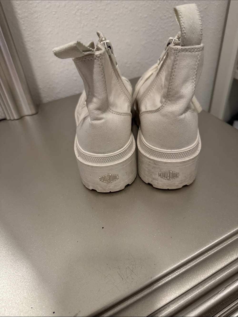 Palladium Women's White Canvas High-Top Sneakers - Picture 3 of 4